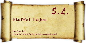 Stoffel Lajos névjegykártya